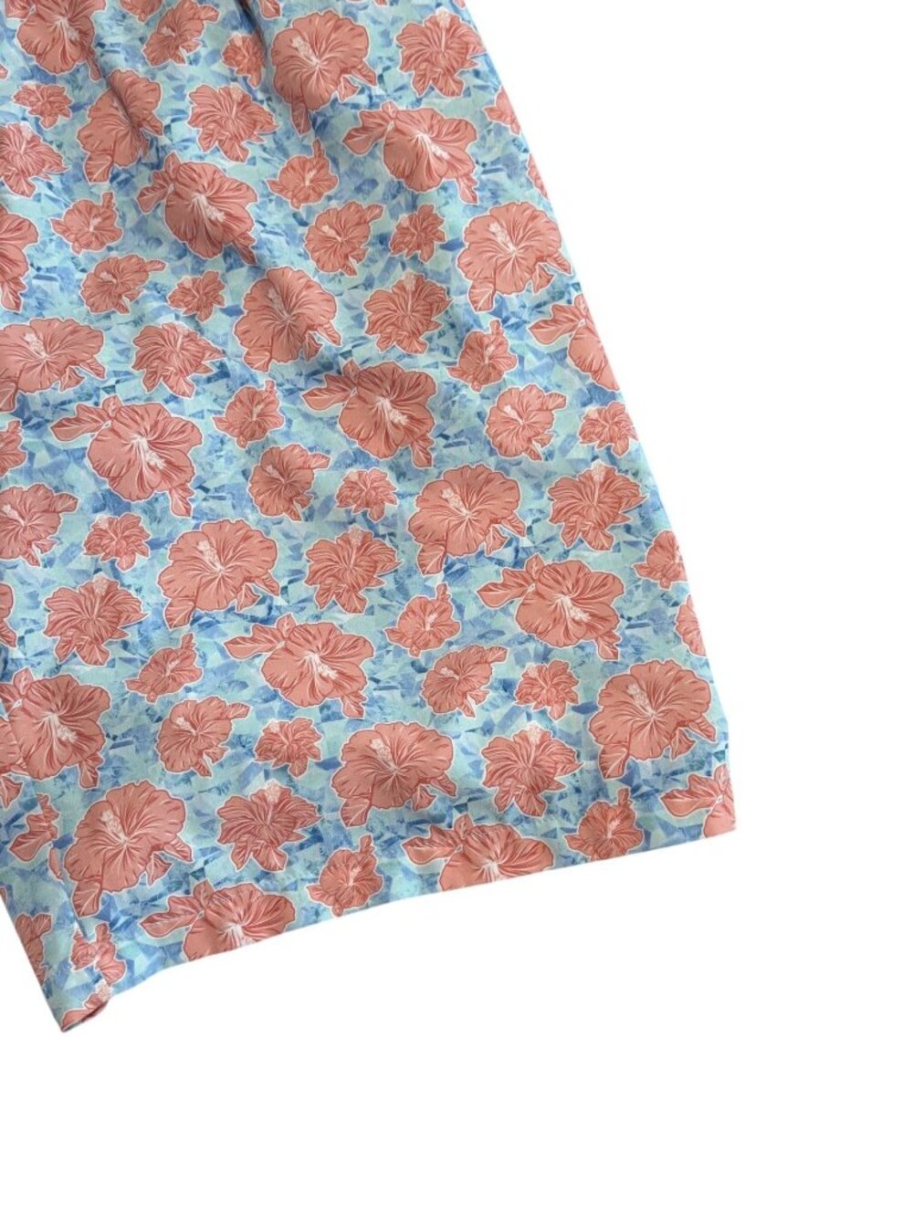 Peter Millar Mens Floral Swim Trunks Large Blue & Coral Hibiscus Pattern large - Picture 2 of 5